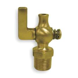 1/2-in Brass Air Cock, Spring Bottom Type, MNPT Hexagon Shoulder x Straight Nose Connection Type