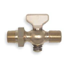 1/4-in Brass Air Cock, Spring Bottom Type, MNPT Hexagon Shoulder x MNPT Connection Type
