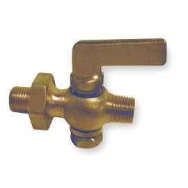 4123001 1/4-in Brass Air Cock, Spring Bottom Type, MNPT Hexagon Shoulder x MNPT Connection Type
