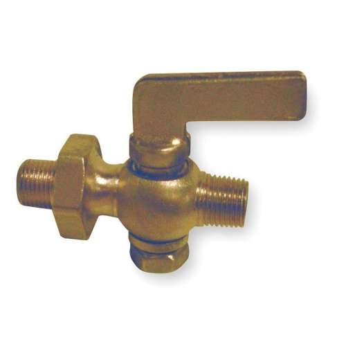 4123001 1/4-in Brass Air Cock, Spring Bottom Type, MNPT Hexagon Shoulder x MNPT Connection Type