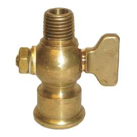 1/4-in Brass Air Cock, Nut Bottom Type, MNPT x FNPT Connection Type