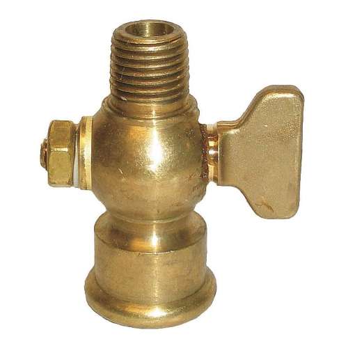 1/4-in Brass Air Cock, Nut Bottom Type, MNPT x FNPT Connection Type