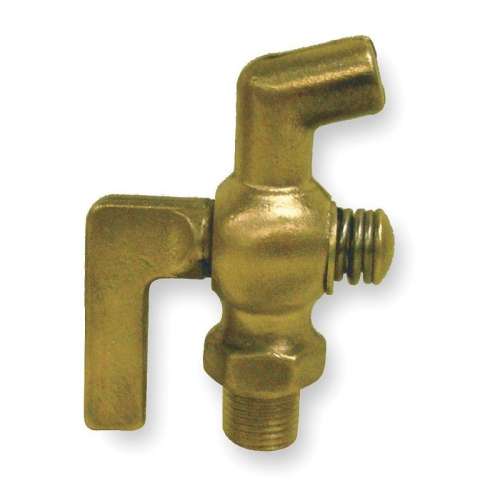 4130001 1/4-in Brass Air Cock, Spring Bottom Type, MNPT Hexagon Shoulder x Bibb Nose Connection Type