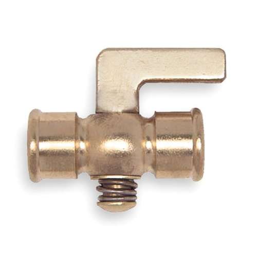 4144001 1/4-in Brass Air Cock, Spring Bottom Type, FNPT x FNPT Connection Type