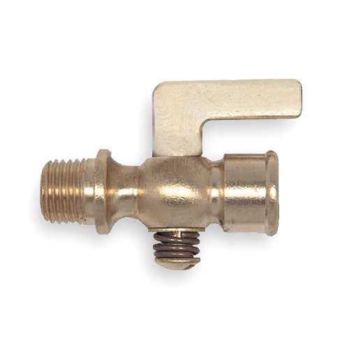 1/8-in Brass Air Cock, Spring Bottom Type, MNPT Round Shoulder x FNPT Connection Type