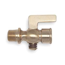 4147001 1/4-in Brass Air Cock, Spring Bottom Type, MNPT Round Shoulder x FNPT Connection Type