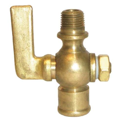 1/8-in Brass Air Cock, Spring Bottom Type, MNPT x FNPT Hexagon Shoulder Connection Type