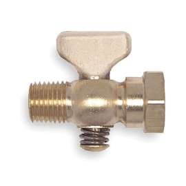 1/4-in Brass Air Cock, Spring Bottom Type, MNPT x FNPT Hexagon Shoulder Connection Type