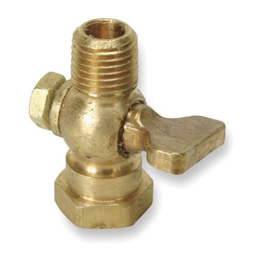 1/8-in Brass Air Cock, Nut Bottom Type, MNPT x FNPT Hexagon Shoulder Connection Type