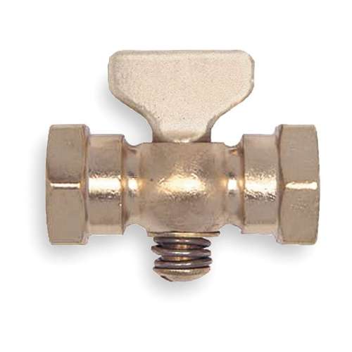 4156001 1/4-in Brass Air Cock, Spring Bottom Type, FNPT Hexagon Shoulder x FNPT Hexagon Shoulder Connection Ty