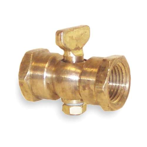 1/4-in Brass Air Cock, Nut Bottom Type, FNPT Hexagon Shoulder x FNPT Hexagon Shoulder Connection Type