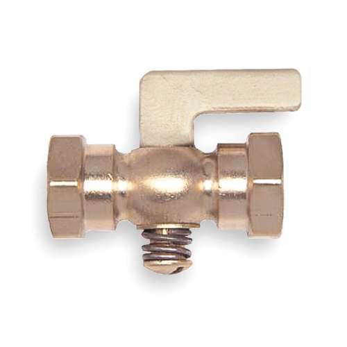1/4-in Brass Air Cock, Spring Bottom Type, FNPT Hexagon Shoulder x FNPT Hexagon Shoulder Connection Ty