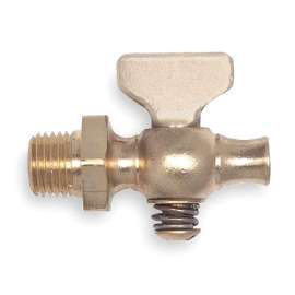 4164001 1/4-in Brass Air Cock, Spring Bottom Type, MNPT Hexagon Shoulder x Straight Nose Connection Type
