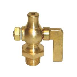 4165004 1/8-in Brass Air Cock, Nut Bottom Type, MNPT Hexagon Shoulder x Straight Nose Connection Type