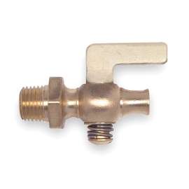 1/4-in Brass Air Cock, Spring Bottom Type, MNPT Hexagon Shoulder x Straight Nose Connection Type