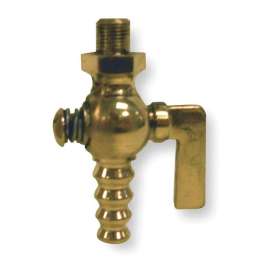 4410101 1/8-in Brass Air Cock, Spring Bottom Type, MNPT Hexagon Shoulder x Barb Connection Type