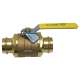 LL Bronze Ball Valve, PressxHose Cap, 1/2-in