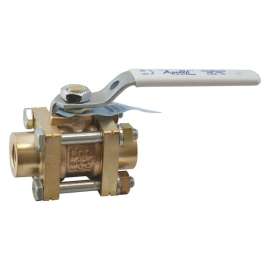 82LF14401 LF Bronze Ball Valve, Inline, FNPT, 3/4-in