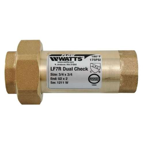 Dual Check Valve, Bronze, FNPT Connection Type, 3/4-in