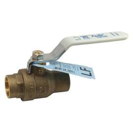 94ALF20401A Ball Valve, Brass, 2-Piece, Solder x Solder, 3/4-in
