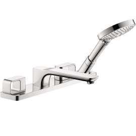 Axor Urquiola 4-Hole Roman Tub Set Trim With 1.75 Gpm Handshower In Chrome, 11446001