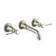 Axor Montreux Wall-Mounted Widespread Faucet Trim With Lever Handles, 1.2 Gpm In Brushed Nickel, 16534821