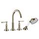 Axor Montreux 4-Hole Roman Tub Set Trim With Lever Handles And 1.8 Gpm Handshower In Polished Nickel, 16555831