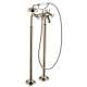 Axor Montreux 2-Handle Freestanding Tub Filler Trim With Cross Handles And 1.8 Gpm Handshower In Polished Nickel, 16562831
