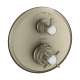 Axor Montreux Thermostatic Trim With Volume Control And Diverter- Cross-Handle In Brushed Nickel, 16820821
