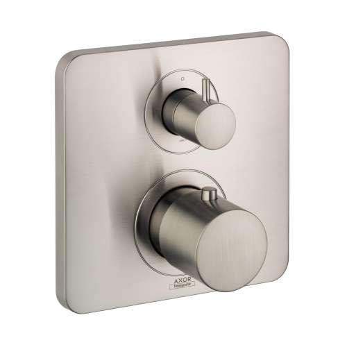 Axor Citterio M Thermostatic Trim With Volume Control And Diverter In Brushed Nickel, 34725821