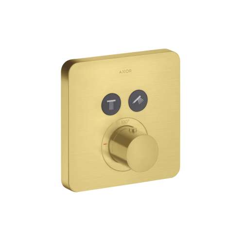 Axor Showerselect Thermostatic Trim Softcube For 2 Functions In Brushed Gold Optic, 36707251