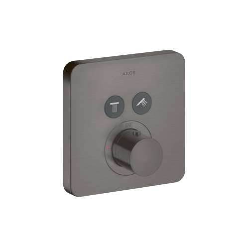 Axor Showerselect Thermostatic Trim Softcube For 2 Functions In Brushed Black Chrome, 36707341