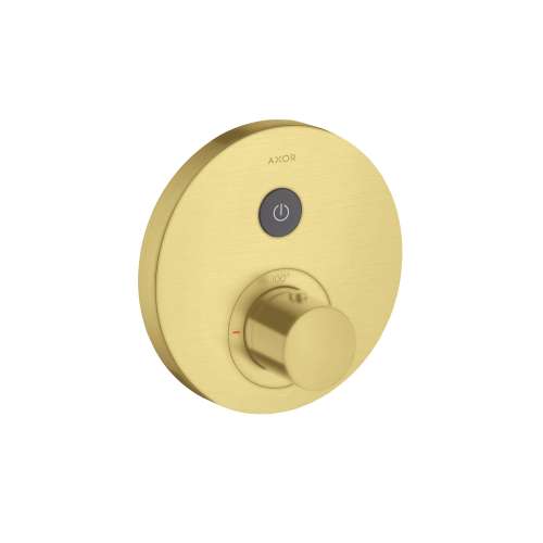Axor Showerselect Thermostatic Trim Round For 1 Function In Brushed Gold Optic, 36722251