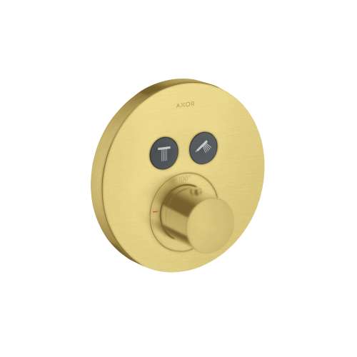 Axor Showerselect Thermostatic Trim Round For 2 Functions In Brushed Gold Optic, 36723251