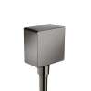 Axor Showersolutions Wall Outlet Square With Check Valves In Polished Black Chrome, 36732331