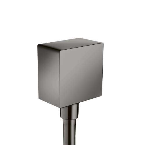 Axor Showersolutions Wall Outlet Square With Check Valves In Polished Black Chrome, 36732331