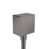 Axor Showersolutions Wall Outlet Square With Check Valves In Brushed Black Chrome, 36732341