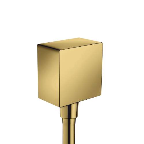 Axor Showersolutions Wall Outlet Square With Check Valves In Polished Gold Optic, 36732991