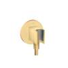 Axor Showersolutions Wall Outlet With Handshower Holder, Round In Brushed Gold Optic, 36733251