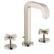 Axor Citterio Widespread Faucet 170 With Cross Handles And Pop-Up Drain, 1.2 Gpm In Brushed Nickel, 39133821