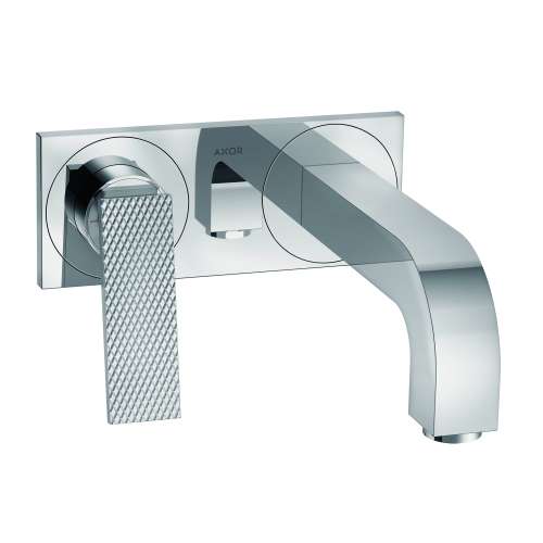 Axor Citterio Wall-Mounted Single-Handle Faucet Trim With Base Plate- Rhombic Cut, 1.2 Gpm In Chrome, 39171001