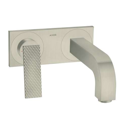 Axor Citterio Wall-Mounted Single-Handle Faucet Trim With Base Plate- Rhombic Cut, 1.2 Gpm In Brushed Nickel, 39171821