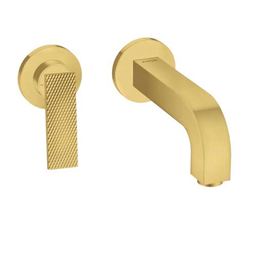 Axor Citterio Wall-Mounted Single-Handle Faucet Trim- Rhombic Cut, 1.2 Gpm In Brushed Gold Optic, 39181251