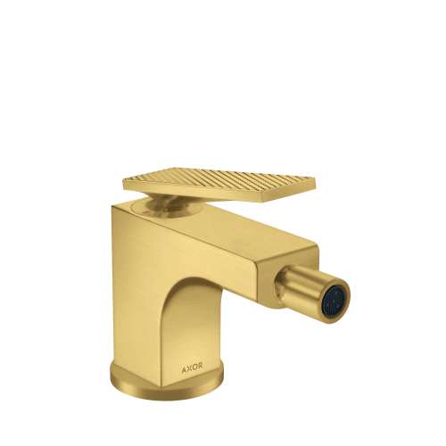 Axor Citterio Single-Hole Bidet Faucet With Pop-Up Drain- Rhombic Cut, 1.5 Gpm In Brushed Gold Optic, 39201251
