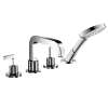 Axor Citterio 4-Hole Roman Tub Set Trim With Lever Handles And 1.75 Gpm Handshower In Chrome, 39462001