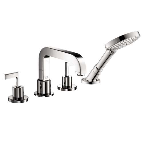 Axor Citterio 4-Hole Roman Tub Set Trim With Lever Handles And 1.75 Gpm Handshower In Chrome, 39462001
