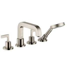 Axor Citterio 4-Hole Roman Tub Set Trim With Lever Handles And 1.75 Gpm Handshower