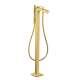Axor Citterio Freestanding Tub Filler Trim With 1.75 Gpm Handshower- Rhombic Cut In Brushed Gold Optic, 39471251