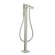 Axor Citterio Freestanding Tub Filler Trim With 1.75 Gpm Handshower- Rhombic Cut In Brushed Nickel, 39471821