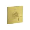 Axor Citterio Thermostatic Trim Highflow With Cross Handle In Brushed Gold Optic, 39716251